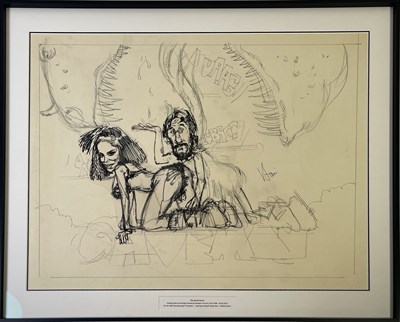 Lot 328 - THE BEATLES - RINGO STARR - UNUSED PROOF ARTWORK FOR 'CAVEMAN' (1981) - WITH ORIGINAL US ONE SHEET POSTER..