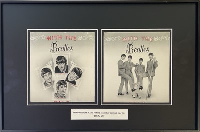 Lot 384 - THE BEATLES - ORIGINAL PROOF PRINTING PLATES FOR THE 'WITH THE BEATLES' TALCUM POWDER TIN.