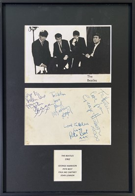 Lot 371 - THE BEATLES - FULLY SIGNED ORIGINAL 1962 PROMOTIONAL CARD.