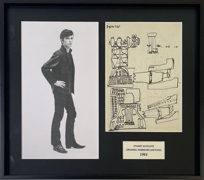 Lot 385 - THE BEATLES INTEREST - STUART SUTCLIFFE - ORIGINAL SKETCHES.