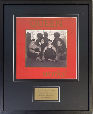 Lot 468 - QUEEN - A FULLY SIGNED THE WORKS TOUR PROGRAMME.