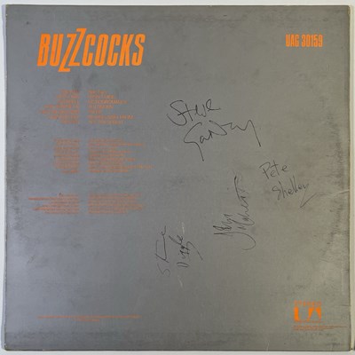 Lot 542 - BUZZCOCKS - FULLY SIGNED LP AND WITH 'ANOTHER MUSIC' BAG.