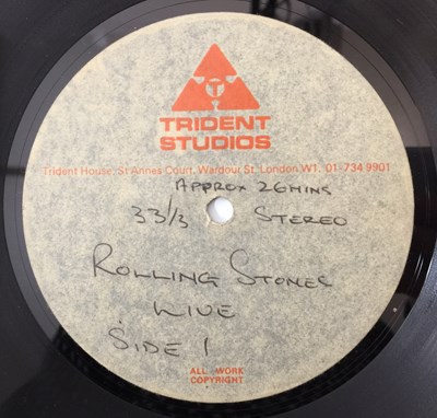 Lot 74 - THE ROLLING STONES - 'LIVE' (GET YER YA-YA'S OUT) - TRIDENT STUDIOS ACETATE RECORDING