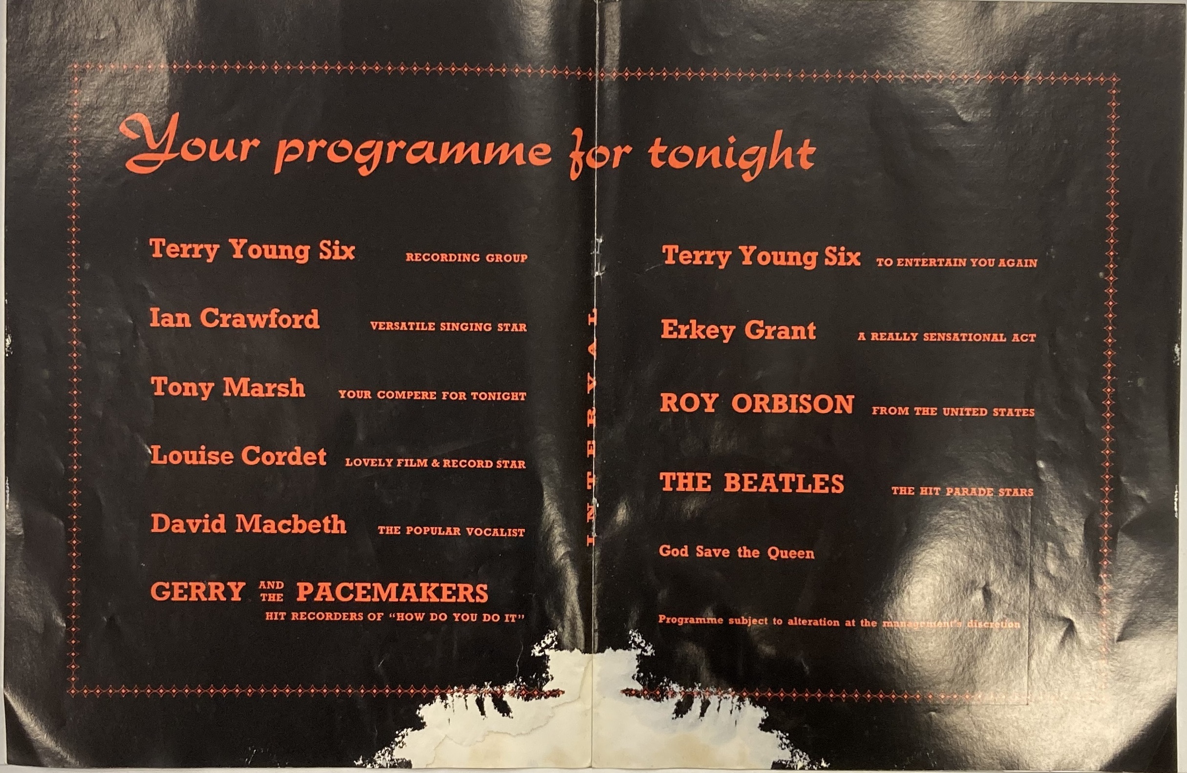 Lot 136 - BEATLES AND ROY ORBISON 1963 TOUR PROGRAMME