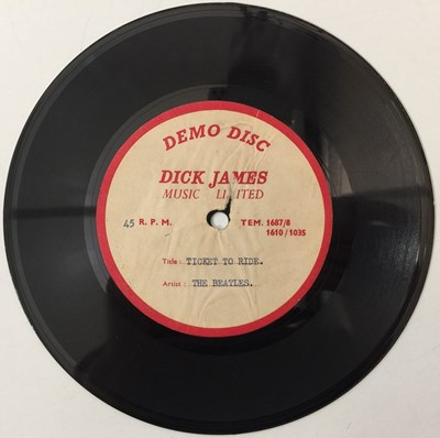 Lot 26 - THE BEATLES - TICKET TO RIDE 7" - ORIGINAL UK DICK JAMES ACETATE RECORDING