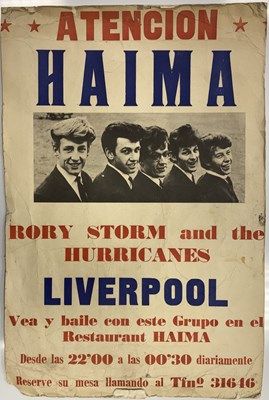 Lot 137 - RORY STORM AND THE HURRICANES - ORIGINAL SPANISH POSTER.