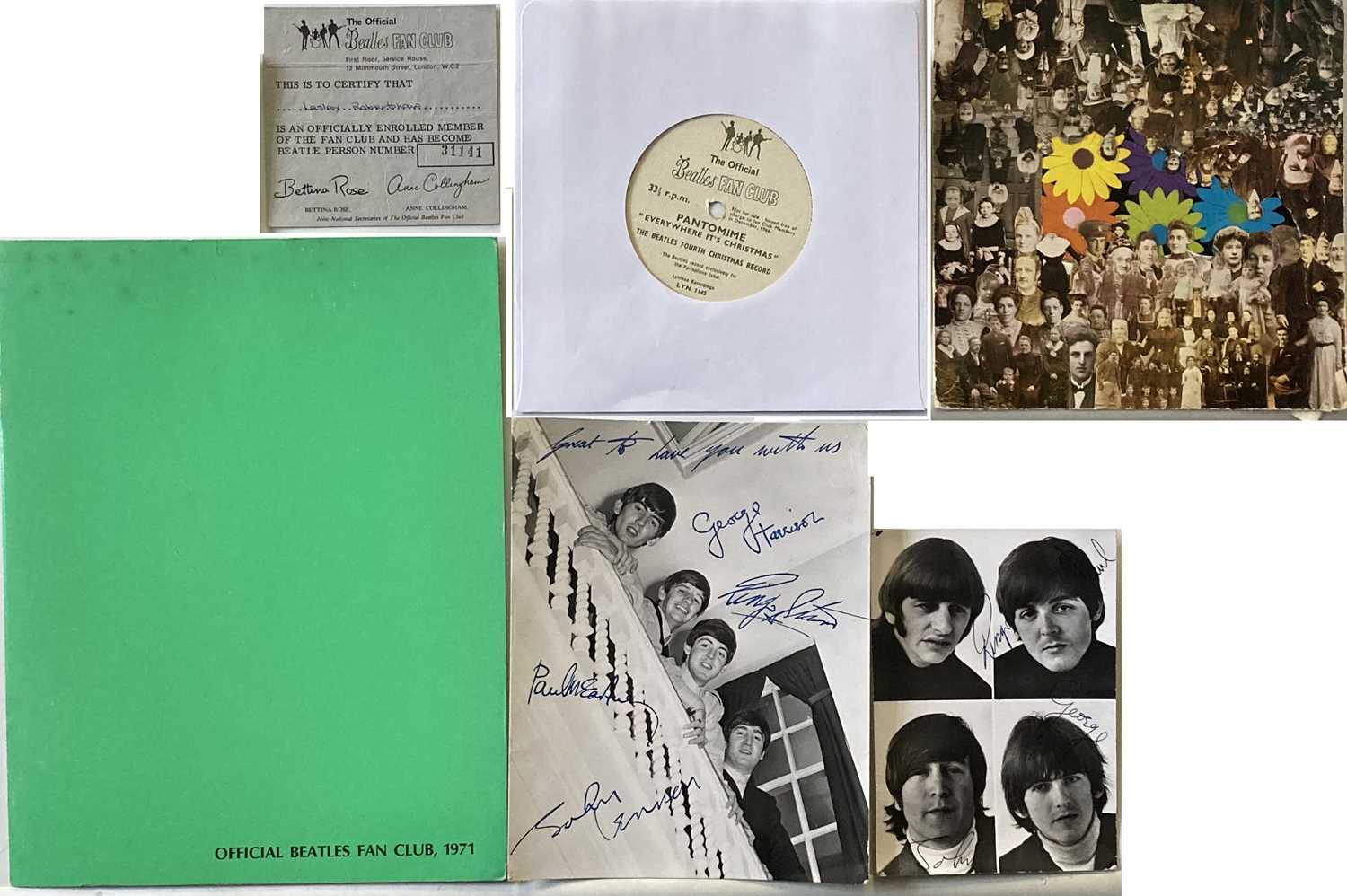 Lot 140 - BEATLES FAN CLUB MEMORABILIA.