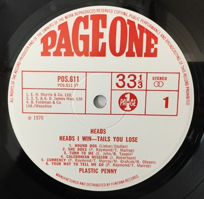 Lot 2380242 - PLASTIC PENNY - HEAD I WIN - TALES YOU LOSE LP (ORIGINAL UK COPY - PAGE ONE POS 011)