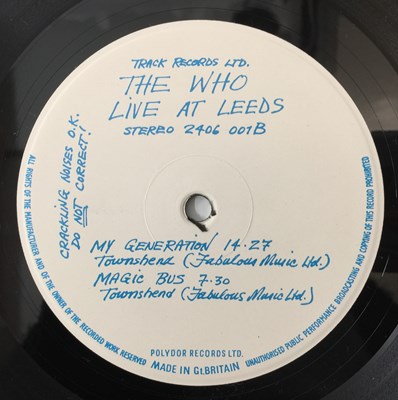 Lot 252 - THE WHO - LIVE AT LEEDS LP (2406001 - UK PRESS - RED LETTERING SLEEVE)