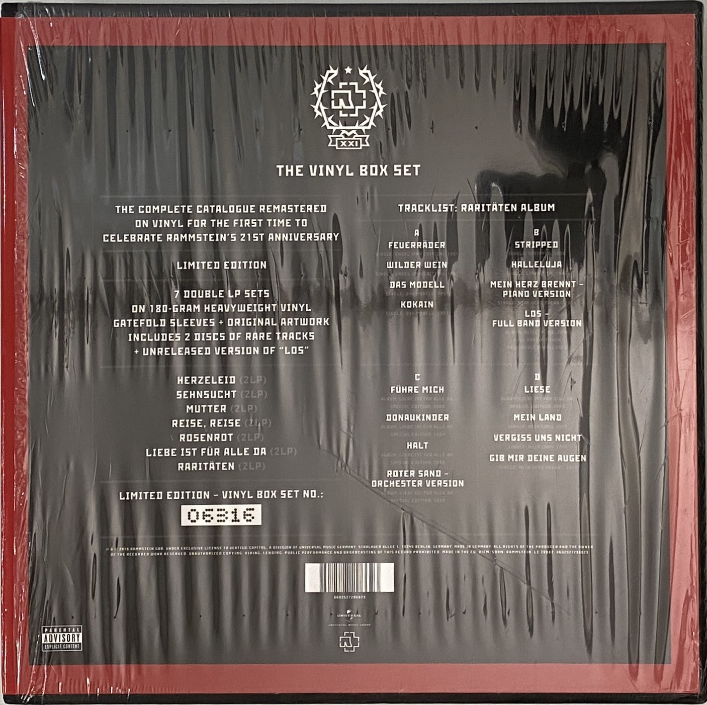 Lot 282 - RAMMSTEIN 21ST ANNIVERSARY BOX SET