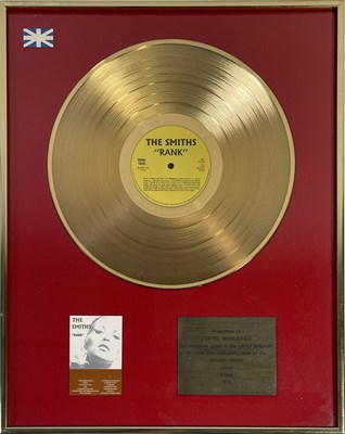 Lot 516 - THE SMITHS - ORIGINAL RANK GOLD DISC AWARD PRESENTED TO THE CARTEL.