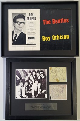 Lot 373 - THE BEATLES - PAUL / RINGO / GEORGE AND ROY ORBISION SIGNED DISPLAY.