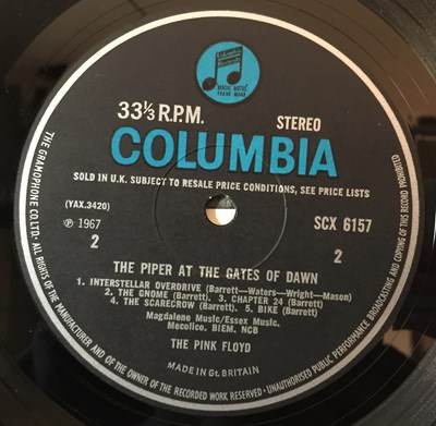 Lot 2 - PINK FLOYD - THE PIPER AT THE GATES OF DAWN LP (ORIGINAL UK STEREO PRESSING - COLUMBIA SCX 6157)