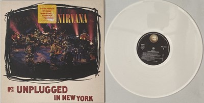 Lot 375 - NIRVANA - UNPLUGGED IN NEW YORK LP (EUROPEAN WHITE VINYL ORIGINAL - GEFFEN - GEF-24727)