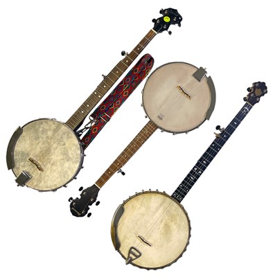 Lot 34 - THREE BANJOS.