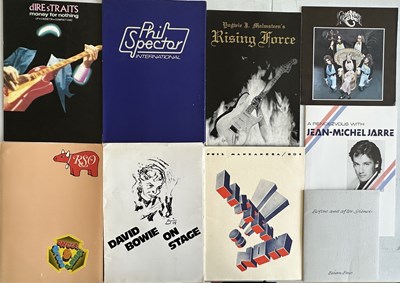 Lot 83 - PRESS KITS AND PROGRAMMES INC BOWIE, ENO, DIRE STRAITS, CLAPTON & MORE.