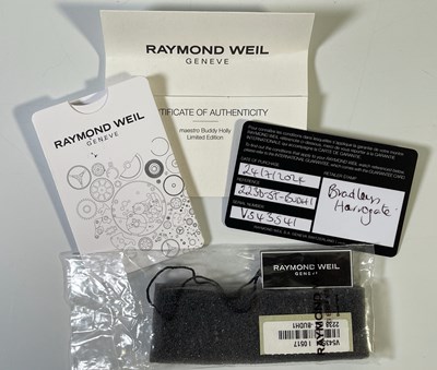 Lot 408 - RAYMOND WEIL - COLLECTABLE BUDDY HOLLY WATCH.
