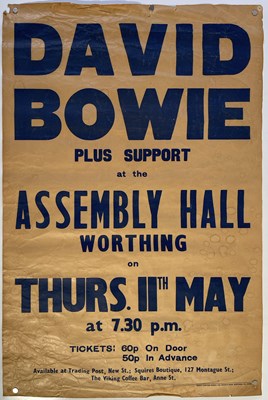 Lot 590 - DAVID BOWIE - RARE ORIGINAL 1972 WORTHING CONCERT POSTER.