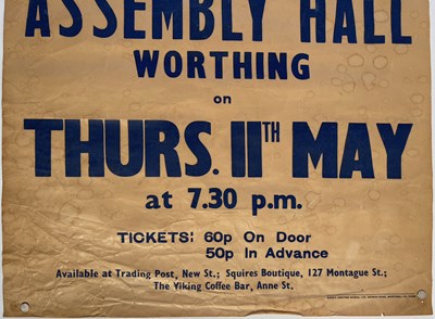Lot 590 - DAVID BOWIE - RARE ORIGINAL 1972 WORTHING CONCERT POSTER.