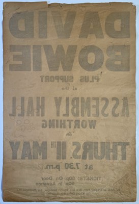Lot 590 - DAVID BOWIE - RARE ORIGINAL 1972 WORTHING CONCERT POSTER.