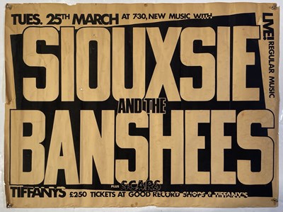 Lot 538 - SIOUXSIE AND THE BANSHEES - ORIGINAL 1980 CONCERT POSTER.