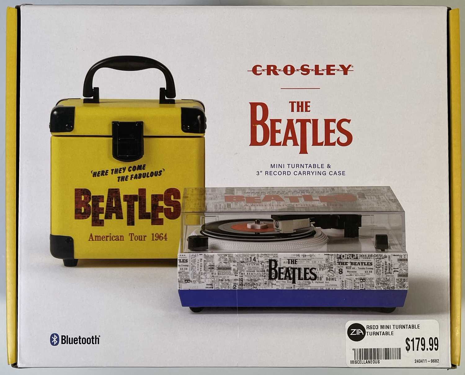 Lot 231 - THE BEATLES - LIMITED EDITION RSD CROSLEY MINI TURNTABLE AND 3" RECORD CARRY CASE.