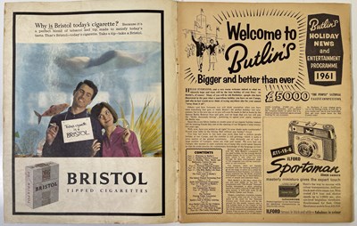 Lot 236 - THE BEATLES INTEREST - ORIGINAL 1961 BUTLINS ENTERTAINMENT PROGRAMME - RINGO PLAYING WITH RORY STORM.
