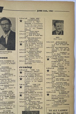 Lot 236 - THE BEATLES INTEREST - ORIGINAL 1961 BUTLINS ENTERTAINMENT PROGRAMME - RINGO PLAYING WITH RORY STORM.