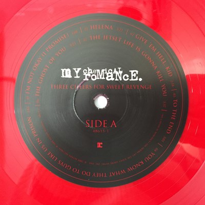 Lot 445 - MY CHEMICAL ROMANCE - THREE CHEERS FOR SWEET REVENGE LP (US RED VINYL - 48615-1)
