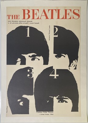 Lot 348 - THE BEATLES - POLISH FILM POSTER FOR A HARD DAY'S NIGHT (1964).