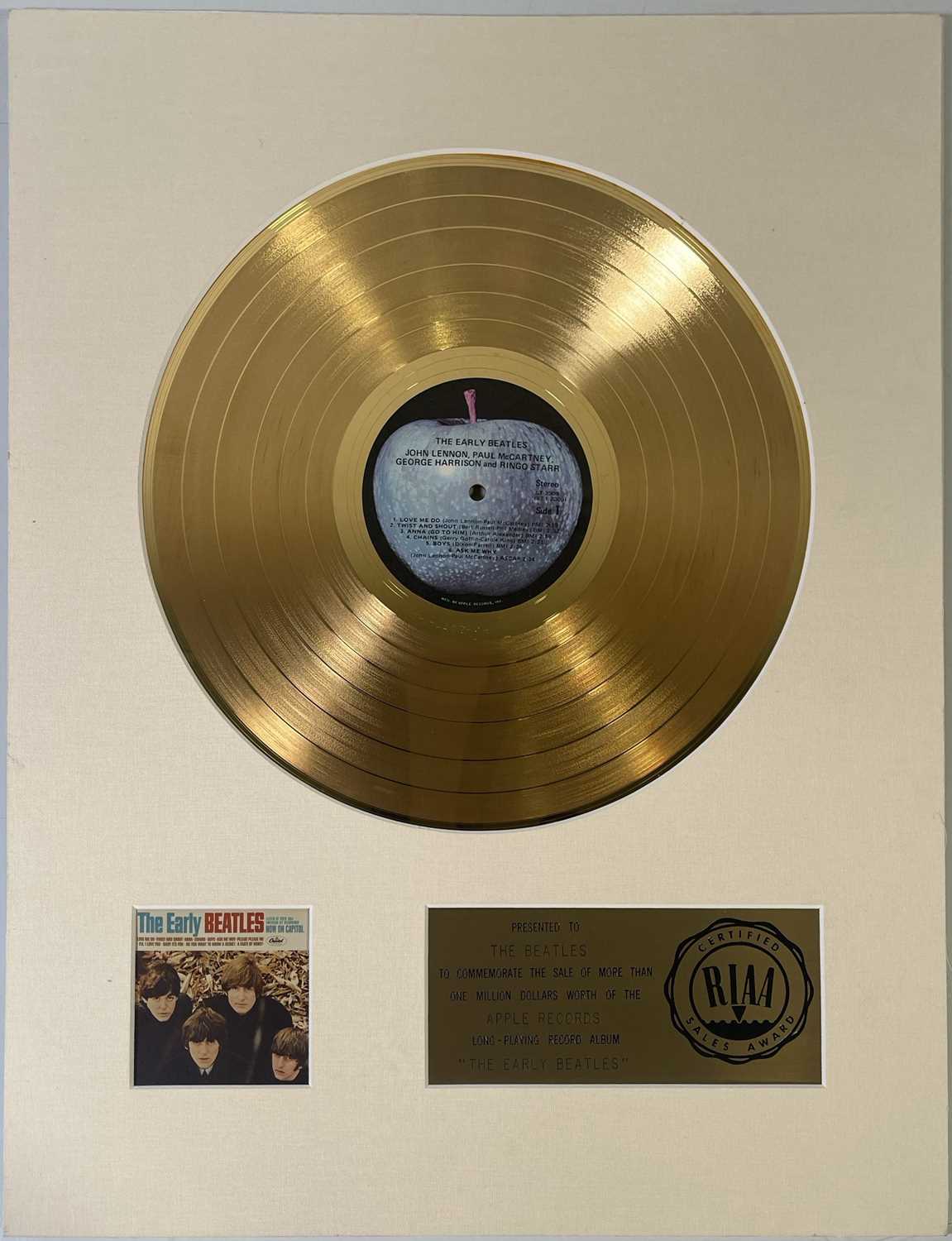 Lot 379 - THE BEATLES - OFFICIAL RIAA GOLD DISC AWARD