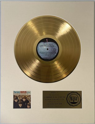 Lot 379 - THE BEATLES - OFFICIAL RIAA GOLD DISC AWARD PRESENTED TO BAND FOR 'EARLY BEATLES'.