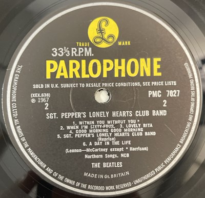 Lot 148 - THE BEATLES - SGT PEPPERS LP (UK FOURTH PROOF - PMC 7027)