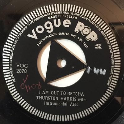 Lot 256 - THURSTON HARRIS - BE BABA LEVA/I AM OUT TO GETCHA 7" - SINGLE SIDED ORIGINAL UK VOGUE POP RELEASES (VOG 2877/VOG 2878)