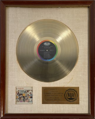 Lot 425 - THE BEACH BOYS - ALL SUMMER LONG RIAA GOLD DISC AWARD.