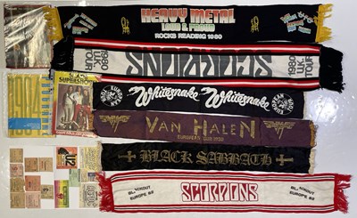 Lot 64 - METAL MEMORABILIA - CONCERT / FESTIVAL SCARVES INC BLACK SABBATH / VAN HALEN ETC.