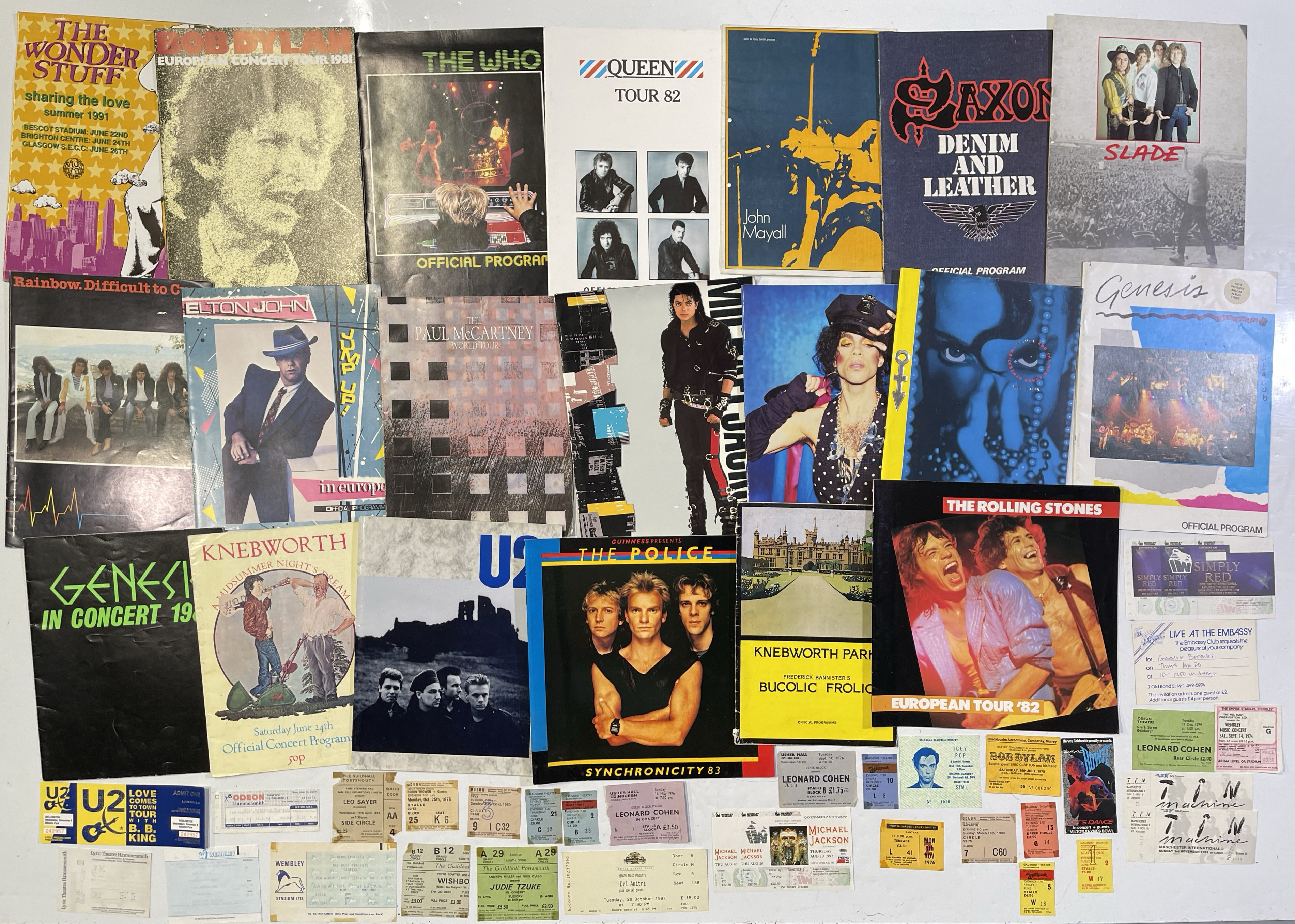 Rock Concert Collection Lot 108 - CONCERT PROGRAMMES AND TICKETS COLLECTION.