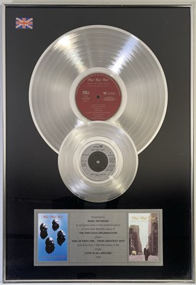 Lot 365 - WET WET WET PLATINUM DISC AWARD.