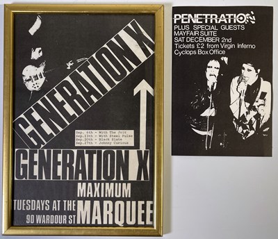 Lot 549 - PUNK INTEREST - GENERATION X / PENETRATION MINI POSTER / HANDBILL.