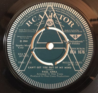 Lot 278 - PAUL ANKA - WHEN WE GET THERE C/W CAN'T GET YOU OUT OF MY MIND 7" (ORIGINAL UK DEMO - RCA VICTOR - RCA 1676)