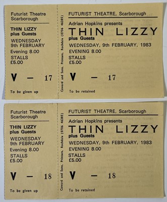 Lot 132 - THIN LIZZY - COMPLETE AND UNUSED TICKETS FOR SCARBOROUGH FUTURIST, 1983.