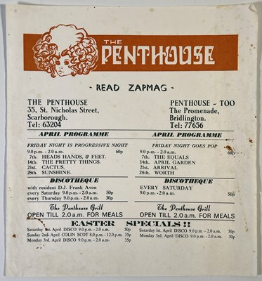 Lot 177 - THE PRETTY THINGS - RARE 1972 SCARBOROUGH PENTHOUSE LISTING POSTER.