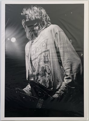 Lot 378 - NIRVANA - LIMITED EDITION RAB LEWIN SIGNED KURT COBAIN PHOTO PRINT.