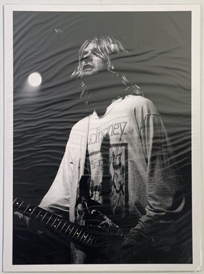 Lot 379 - NIRVANA - LIMITED EDITION RAB LEWIN SIGNED KURT COBAIN PHOTO PRINT.