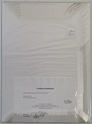 Lot 379 - NIRVANA - LIMITED EDITION RAB LEWIN SIGNED KURT COBAIN PHOTO PRINT.