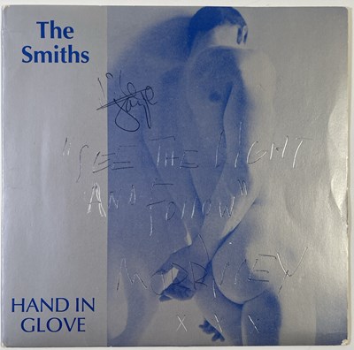 Lot 521 - THE SMITHS - SIGNED COPY OF HAND IN GLOVE.