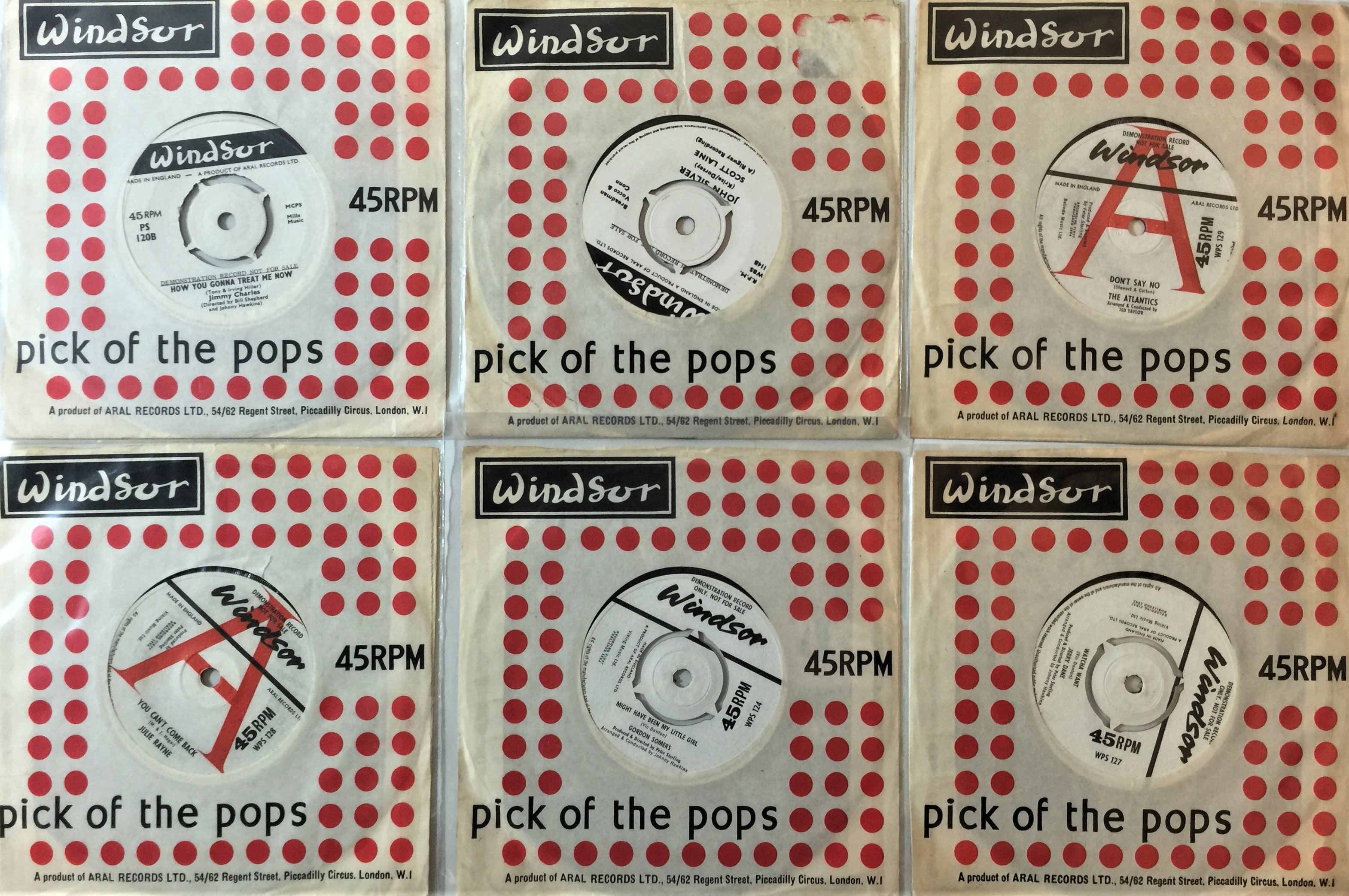 Lot 352 WINDSOR RECORDS 7" DEMOS 60s COLLECTION