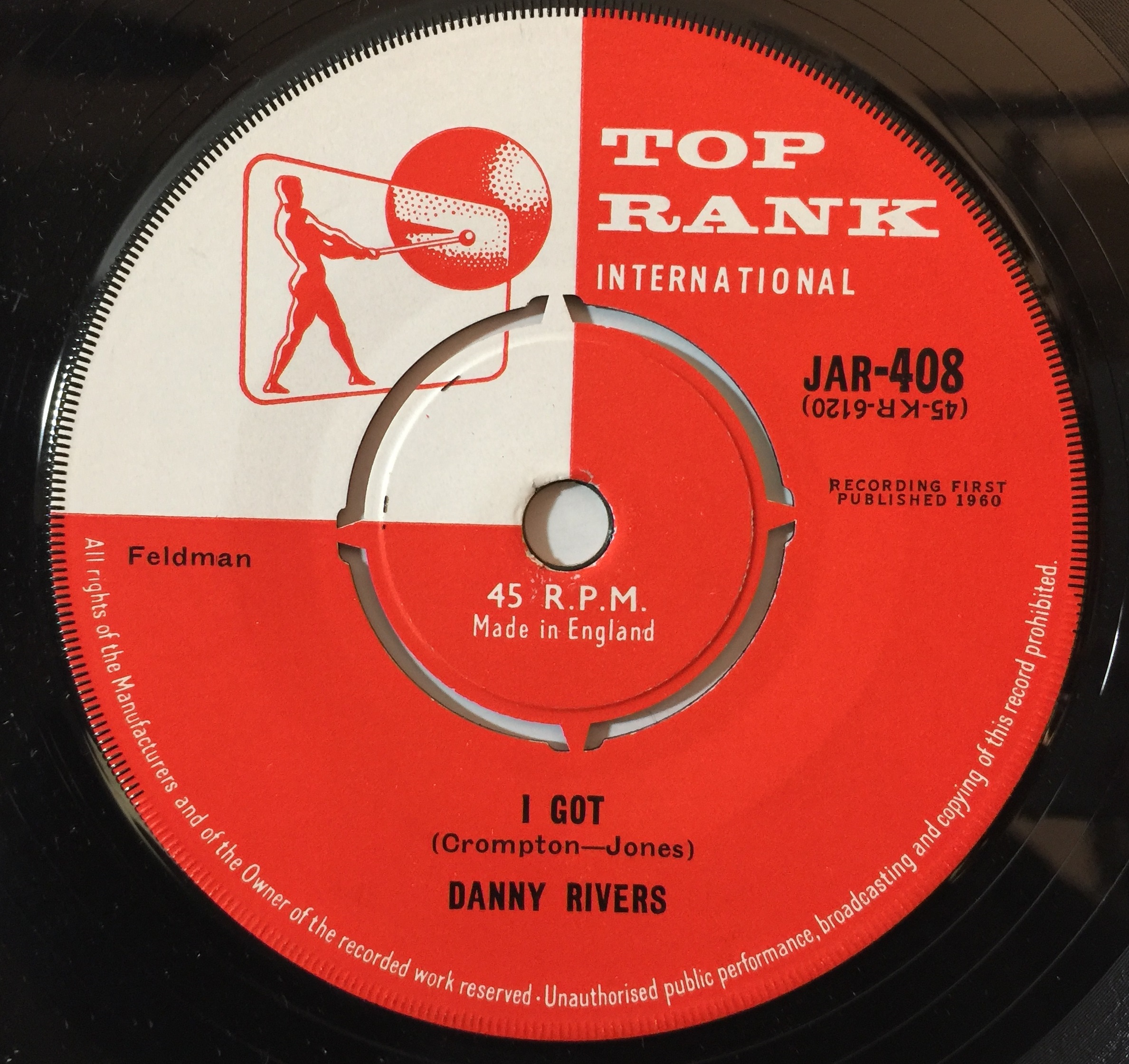 Lot 357 - DANNY RIVERS - I GOT C/W THE HAWK 7