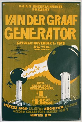 Lot 392 - VAN DER GRAAF GENERATOR POSTER DERBY, 1`975.