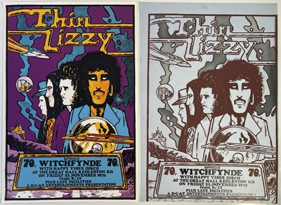 Lot 394 - THIN LIZZY - RARE DERBY 1974 CONCERT POSTER WITH ORIGINAL DESIGN / PRODUCTION SHEET.